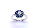 18ct White Gold Sapphire & Diamond Cluster Ring