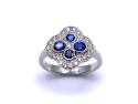 18ct White Gold Sapphire and Diamond Dress Ring