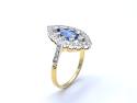 18ct Yellow Gold Sapphire & Diamond Marquise Ring