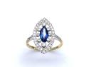 18ct Yellow Gold Sapphire & Diamond Marquise Ring