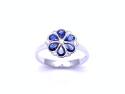 18ct White Gold Sapphire & Diamond Cluster Ring