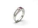 18ct White Gold Pink Sapphire & Diamond Ring