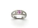 18ct White Gold Pink Sapphire & Diamond Ring