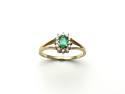 9ct Yellow Gold Emerald & Diamond Cluster Ring