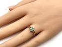 9ct Yellow Gold Emerald & Diamond Cluster Ring