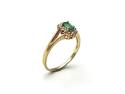 9ct Yellow Gold Emerald & Diamond Cluster Ring