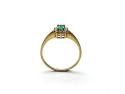 9ct Yellow Gold Emerald & Diamond Cluster Ring