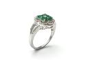 18ct White Gold Emerald & Diamond Ring 0.25ct