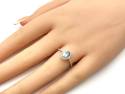 18ct White Gold Aquamarine & Diamond Halo Ring