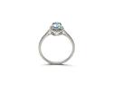 18ct White Gold Aquamarine & Diamond Halo Ring