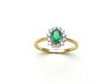 18ct Yellow Gold Emerald & Diamond Cluster Ring