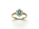 18ct Yellow Gold Emerald & Diamond Cluster Ring