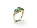 9ct Yellow Gold Emerald & Diamond Cluster Ring