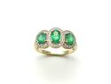 9ct Yellow Gold Emerald & Diamond Cluster Ring