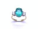 18ct Emerald & Diamond 3 Stone Ring