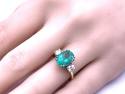 18ct Emerald & Diamond 3 Stone Ring