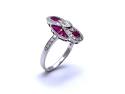 18ct Ruby & Diamond Fancy Cluster Ring