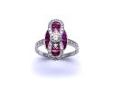 18ct Ruby & Diamond Fancy Cluster Ring