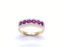 18ct Yellow Gold Ruby & Diamond Half Eternity Ring