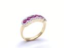 18ct Yellow Gold Ruby & Diamond Half Eternity Ring