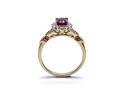 18ct Yellow Gold Ruby & Diamond Cluster Ring