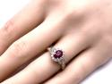 18ct Yellow Gold Ruby & Diamond Cluster Ring