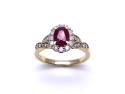 18ct Yellow Gold Ruby & Diamond Cluster Ring