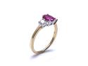 18ct Yellow Gold Ruby & Diamond 3 Stone Ring