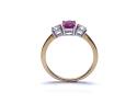 18ct Yellow Gold Ruby & Diamond 3 Stone Ring