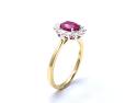 18ct Yellow Gold Ruby & Diamond Cluster Ring