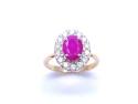 9ct Yellow Gold Ruby & Diamond Cluster Ring
