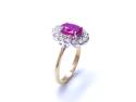 9ct Yellow Gold Ruby & Diamond Cluster Ring
