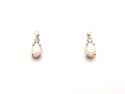 9ct Opal & Diamond Drop Stud Earrings