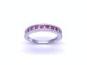9ct White Gold Ruby & Diamond Eternity Ring