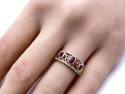 9ct Yellow Gold Ruby & Diamond Band Ring