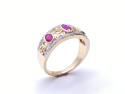 9ct Yellow Gold Ruby & Diamond Band Ring