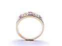 9ct Yellow Gold Ruby & Diamond Band Ring