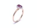 9ct Yellow Gold Ruby & Diamond Halo Ring