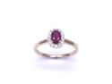9ct Yellow Gold Ruby & Diamond Halo Ring