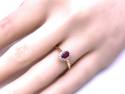 9ct Yellow Gold Ruby & Diamond Halo Ring