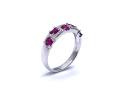 18ct White Gold Ruby & Diamond Band Ring