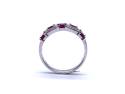 18ct White Gold Ruby & Diamond Band Ring