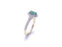 18ct Yellow Gold Emerald & Diamond Halo Ring