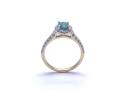 18ct Yellow Gold Emerald & Diamond Halo Ring