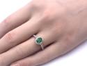 18ct Yellow Gold Emerald & Diamond Halo Ring