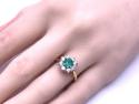 18ct Yellow Gold Emerald & Diamond Cluster Ring
