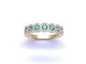 18ct Yellow Gold Emerald & Diamond Eternity Ring