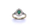 18ct Yellow Gold Emerald & Diamond Cluster Ring