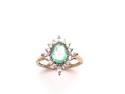 9ct Emerald & White Zircon Cluster Ring
