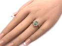 9ct Emerald & White Zircon Cluster Ring